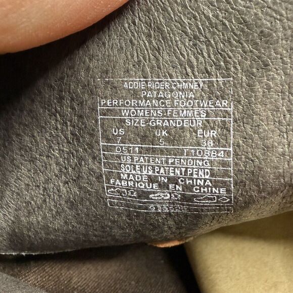 Patagonia ADDIE Rider Leather & Canvas Tall Boots Chimney Brown Size 7 Excellent - Picture 8 of 9